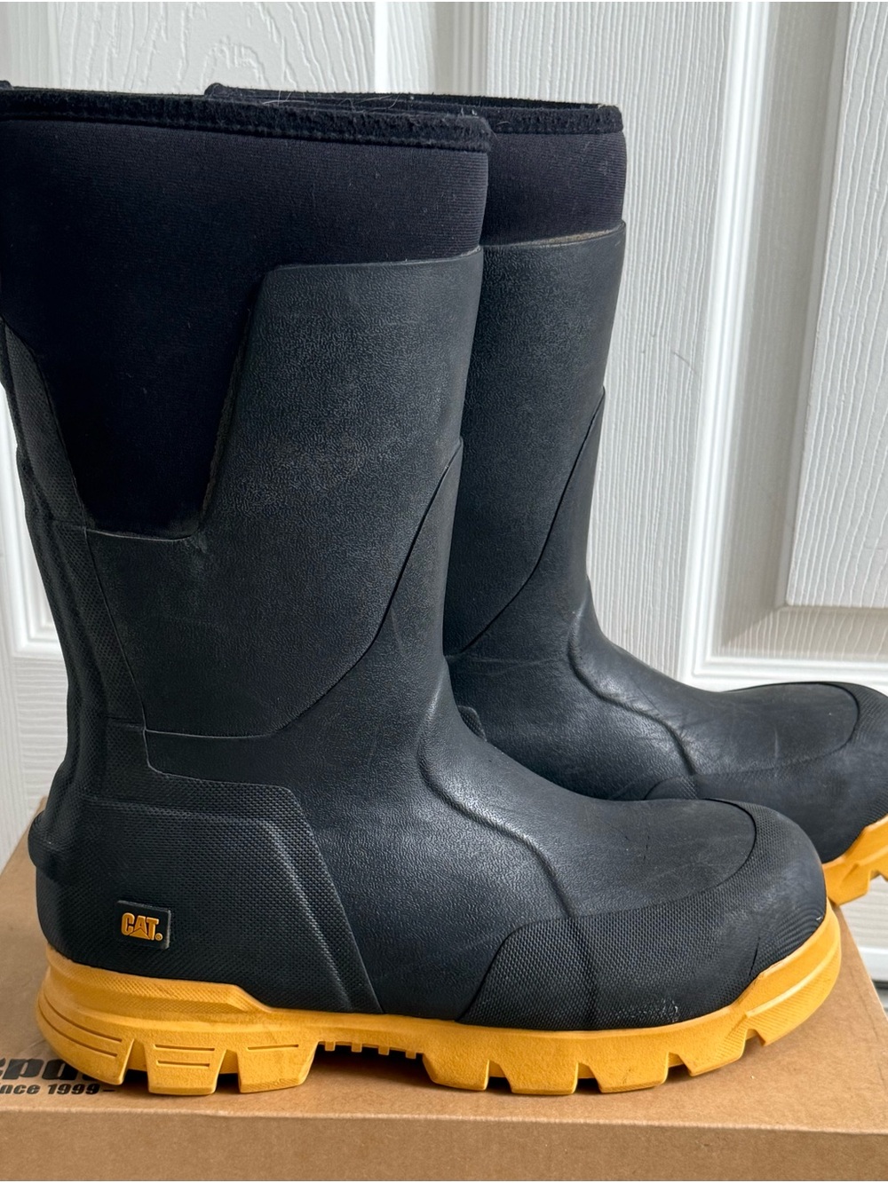Caterpillar Black and Yellow Winter Work Boots